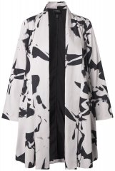Ulla Popken 846923 Mønstret blazer med sjalskrage Taupe