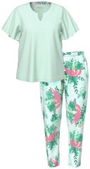 Ulla Popken 846971 Mønstret pyjamas Lysegrønn