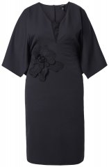 Ulla Popken 847909 Blomstret midikjole Svart