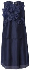Ulla Popken 847918 Blomstret chiffongkjole Mørkeblå