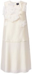 Ulla Popken 847918 Blomstret chiffongkjole Benhvit
