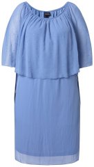 Ulla Popken 848169 A-formet chiffongkjole Lyseblå