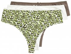 Ulla Popken 848826 Dyremønstrede stringtruser 3-pakning Taupe