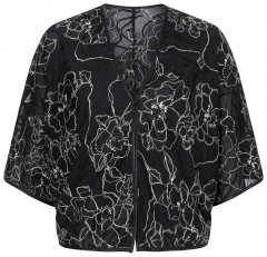 Ulla Popken 849213 Brodert bolero i silkeblanding Svart