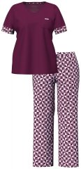 Ulla Popken 849850 Rutete pyjamas Bærrød