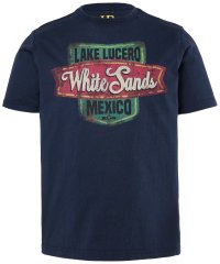 JP1880 850980 T-skjorte med trykk i vintagelook Mørkeblå TALL