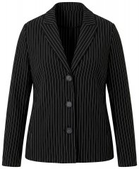 Ulla Popken 851341 Nålestripet stretchblazer Svart