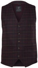 JP1880 851393 Rutete tweedvest Vinrød