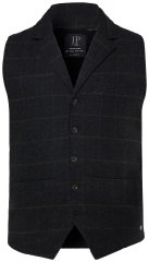 JP1880 851395 Rutete tweedvest med stretch Svart