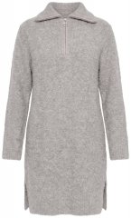 Ulla Popken 851563 Langermet strikket kjole Beige