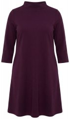Ulla Popken 851664 Jerseykjole med høy hals Plomme