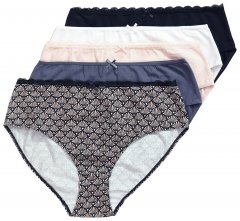 Ulla Popken 851730 Mønstrede truser 5-pakning Beige