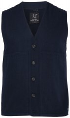 JP1880 851800 Tweedvest i fiskebensmønster Mørkeblå