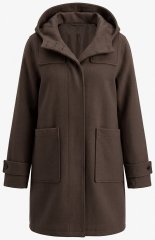 Ulla Popken 851803 Dufflecoat Mørkebrun