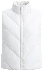 Ulla Popken 851833 Quiltet vest med ståkrage Benhvit