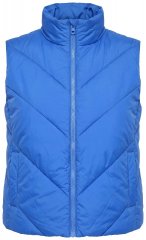 Ulla Popken 851833 Quiltet vest med ståkrage Blå