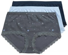 Ulla Popken 852249 Truser 3-pakning Antrasitt