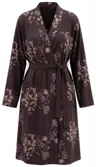 Ulla Popken 853204 Blomstret morgenkåpe Brun