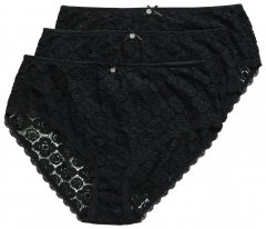 Ulla Popken 853495 Blomstrete truser 3-pakning Svart
