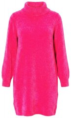 Ulla Popken 854602 Langermet strikket kjole med høy hals Rosa