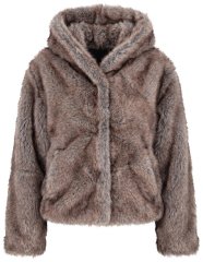 Ulla Popken 854617 Jakke i fuskepels Beige