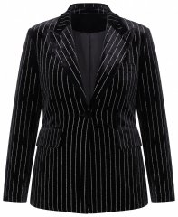 Ulla Popken 855499 Fløyelsblazer med strass Svart