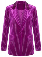 Ulla Popken 855499 Fløyelsblazer med strass Magenta