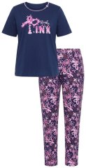 Ulla Popken 856141 Langermet pyjamas Mørkeblå