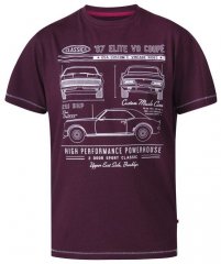 D555 Brady Classic Cars Crew Neck T-Shirt Burgundy 