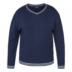 North Latitude V-Neck Knit Mørkeblå