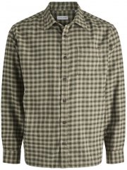 Jack & Jones Mini Check Long Sleeve Shirt Dusty Olive