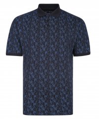 Kam Jeans Guitar Print Polo Midnight
