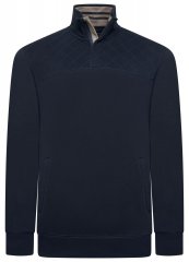 Kam Jeans 7092 Collegegenser med halv glidelås Mørkeblå