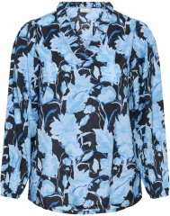 Kaffe Curve Sasja Langermet bluse Blue Snake Flower