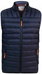 D555 WICKHAM 1 Puffer Gilet with Burgundy Lining Navy