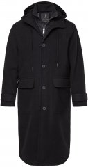 JP1880 Water-repellent Functional Coat with Wool Look Black