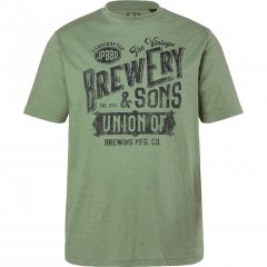 JP1880 T-Shirt Short Sleeve Chest Print Eucalyptus Green