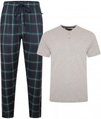 Kam Jeans 896 Lounge Pants and T-Shirt Set Navy/Grey