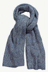 Ulla Popken Heather Knit Wool Blend Scarf Navy