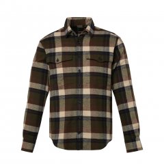 JP1880 Shirt Flannel Long Sleeve Dark Brown TALL