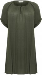 Kaffe Curve Ami Kortermet Tunika Olivengrønn