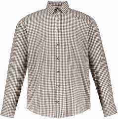 JP1880 Long Sleeve Check Print Traditional Shirt Brown