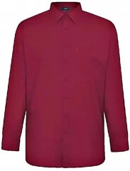 Espionage SH151 Long Sleeve Plain Collar Shirt Wine