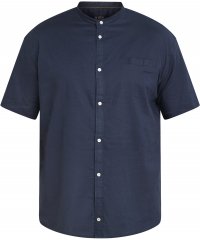 North Latitude 61109 Kortermet Skjorte med Bestefarskrage Marineblå