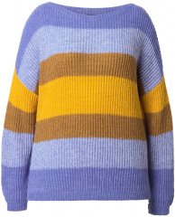Ulla Popken Colorful Chunky Striped Sweater Lavender