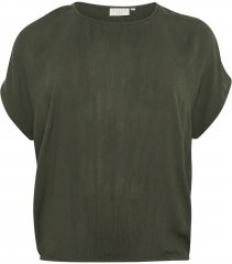 Kaffe Curve Ami Stanley Kortermet Bluse Mørkegrønn