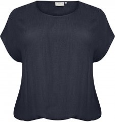 Kaffe Curve Ami Stanley Kortermet Bluse Mørk Marineblå