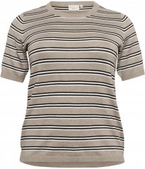 Kaffe Curve Lizzy Stripet genser Beige/Svart