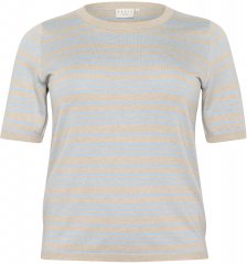 Kaffe Curve Lizzy Stripet genser Beige/Myk blå