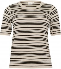 Kaffe Curve Lizzy Stripet genser Beige/Svart stripete